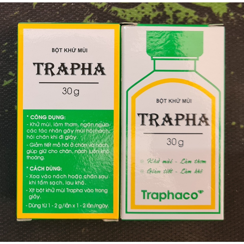 Bột khử mùi Trapha 30g Traphaco - Khử mùi, làm thơm, giảm tiết, làm khô