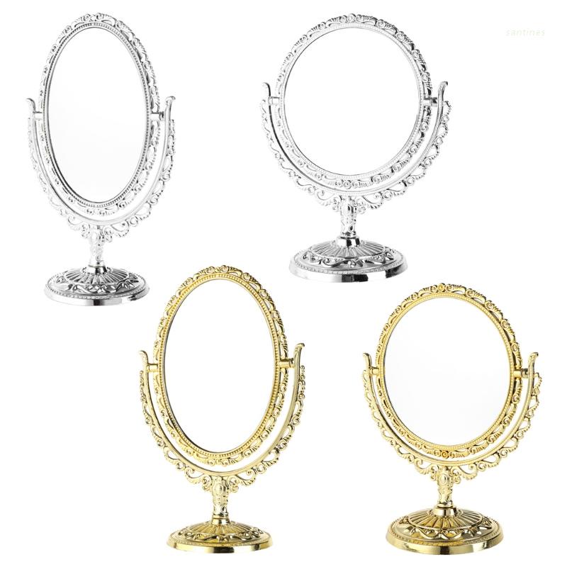 [Hàng mới về] Gương trang điểm sử dụng 2 mặt bằng nhựa thiết kế để bàn