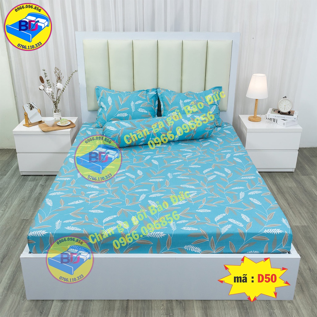Bộ ga giường , ga bo chun bọc xung quanh chắc chắn ( gồm 4 món )
