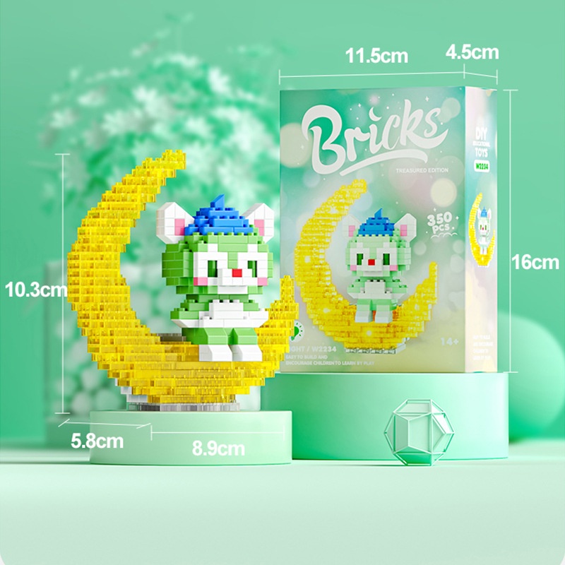 Đồ Chơi Lắp Ráp Mô Hình Hoạt Hình Phát Sáng, Đồ Chơi Xếp Hình Nhân Vật Phi Hành Gia Phát Sáng