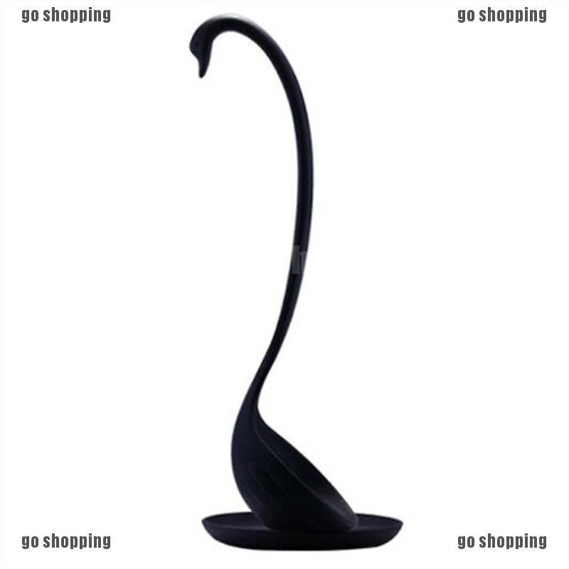{go shopping}Plastic swan shaped long handled ladle soup spoon kitchen tableware dinnerware