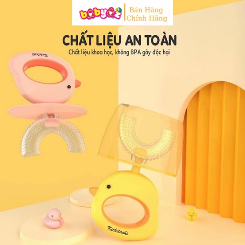 Bàn Chải Đánh Răng Cho Bé Chữ U Kichi Bàn Chải Đánh Răng Chữ U Silicon Cao Cấp Mẫu Mới Có Nắp Chụp