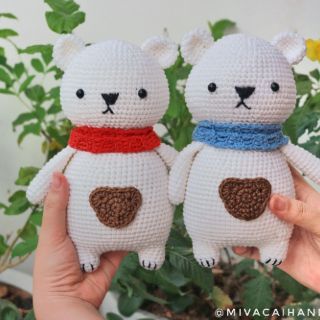 Thú bông móc len: Gấu Shiro