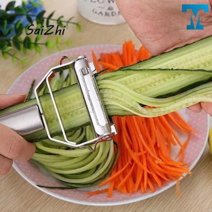 Nạo sợi rau củ cầm tay 3 in 1 inox 304 - Đa dạng, nhiều công dụng như gọt rau củ quả, bào nhỏ cà rốt