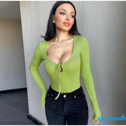 Áo Liền Quần Dài Tay Một Mảnh Màu Trơn Cho Nữ