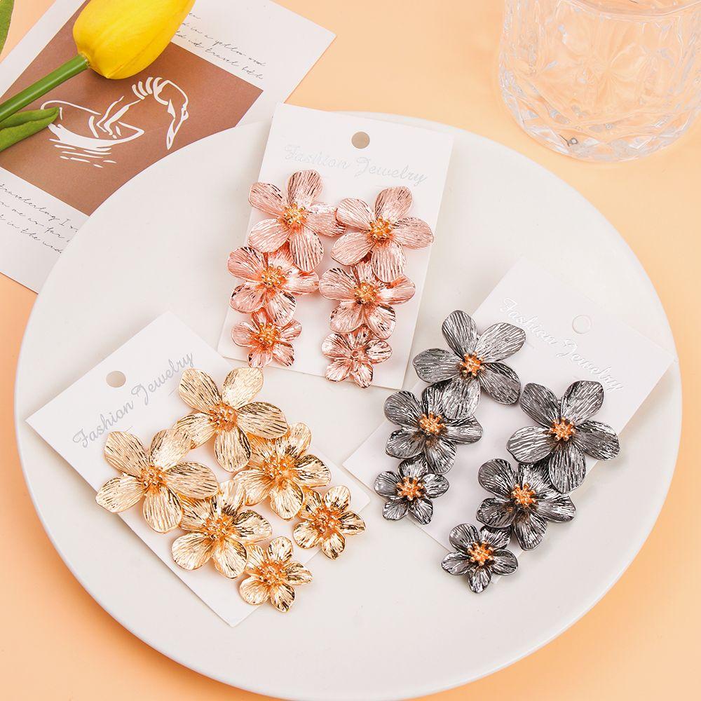 Khuyên Tai Chuỗi Đính Hoa Bản To Phong Cách Bohemian