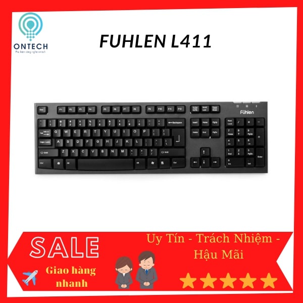 Bàn phím có dây fuhlen l411 USB