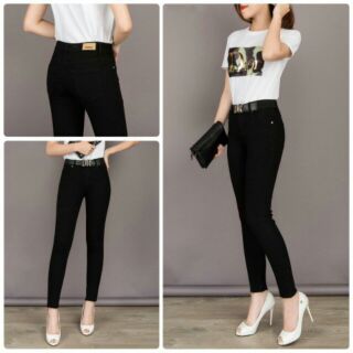 Quần Jeans Nữ Đen Trơn 2 Da  - Vuajeans