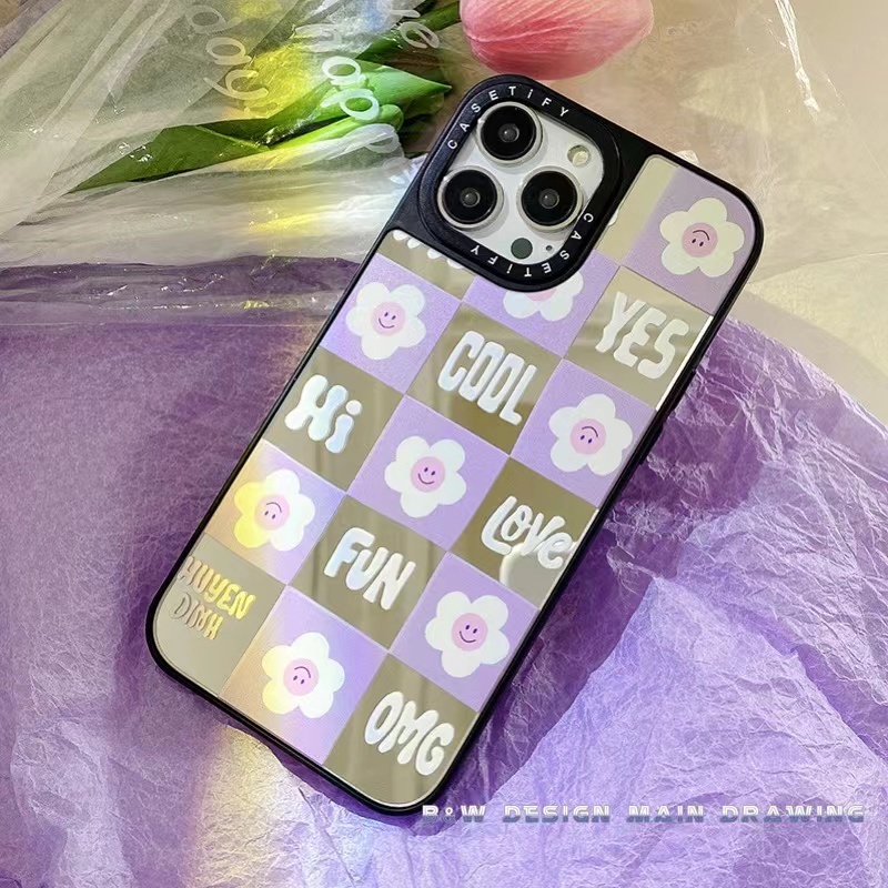 Ốp Điện Thoại Acrylic Cứng Tráng Gương Hình Hoa Cho iPhone 13 12 11 Pro MAX IX XS MAX XR i7 i8 Plus