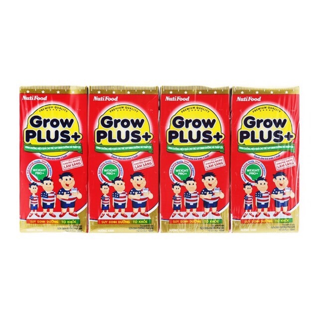 (NPP CẤP 1) SỮA BỘT PHA SẴN GROW PLUS ĐỎ 180ML NUTIFOOD (48 hộp)