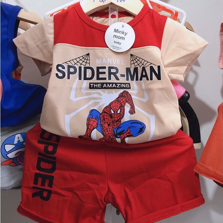 Bộ Quần Áo Bé Trai Spiderman Ngắn Tay