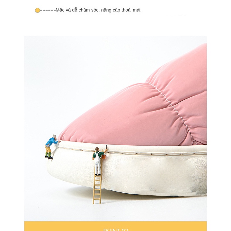 CHZK Mùa thu và mùa đông trong nhà dày ấm bông dép, không thấm nước và không trượt vài dép, phụ nữ mới dép