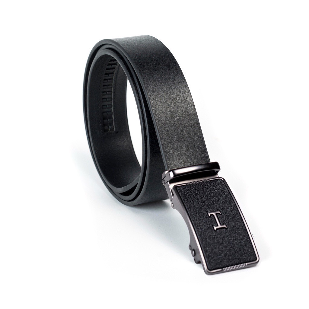 Thắt lưng nam da bò nguyên tấm TĐ01 màu đen khoá tự động nhiều mặt lựa - bảo hành 12 tháng