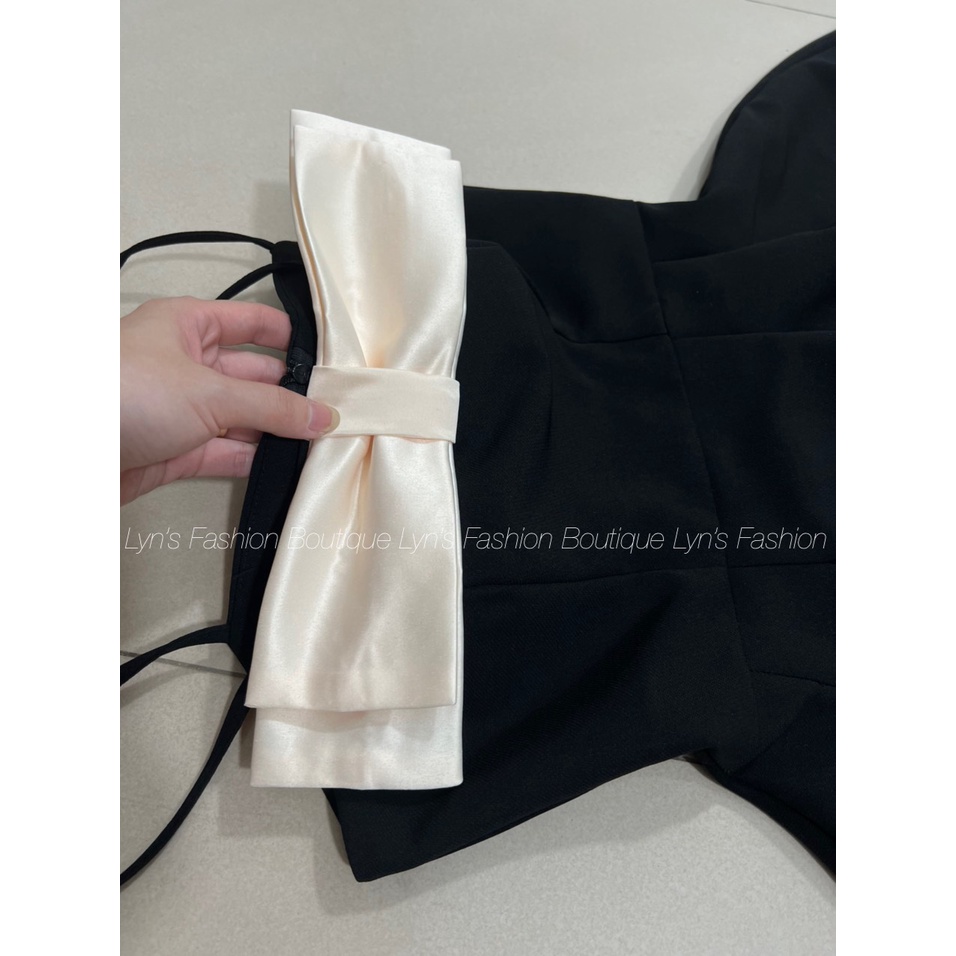 Váy 2 Dây Dáng Xòe Xếp Ly Nơ Ngực Chất Tuyết Mưa Cao Cấp