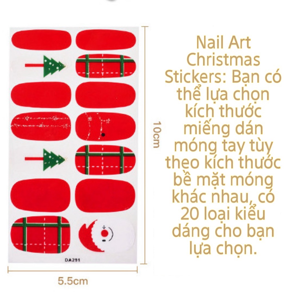 ĐỒ DÁN MÓNG TAY HÌNH NGƯỜI TUYẾT, SANTA CHỦ ĐỀ NOEL, GIÁNG SINH