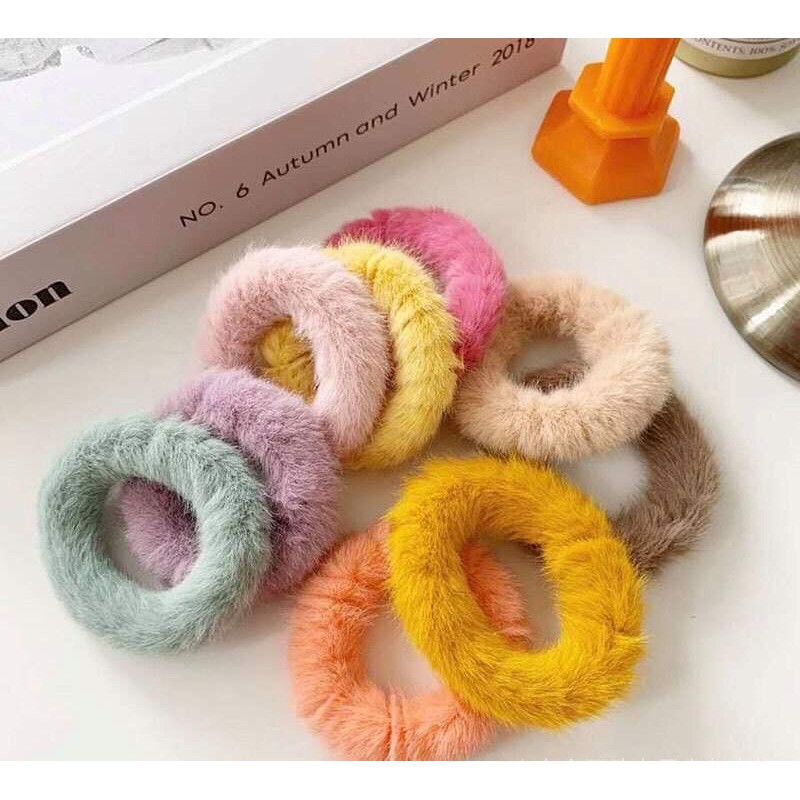 Chun cột tóc lông thỏ bản nhỏ