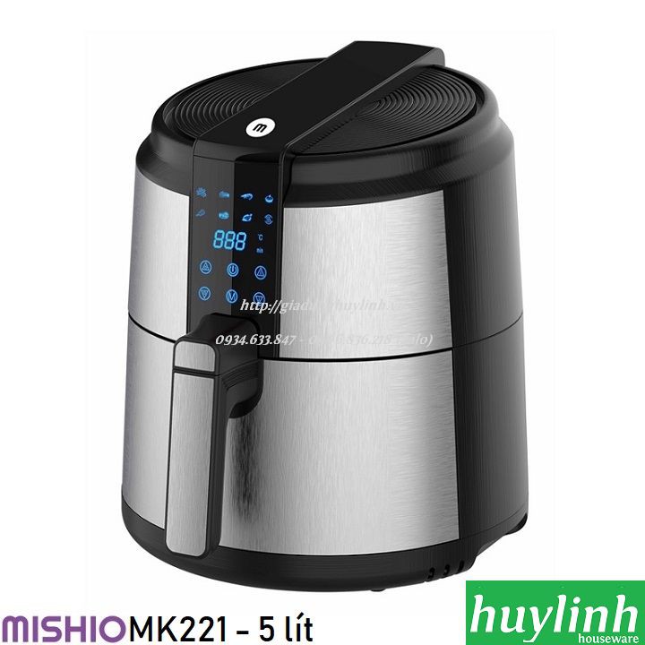 [Mã ELHAMS5 giảm 6% đơn 300K] Nồi chiên không dầu điện tử Mishio MK221 - 5 lít