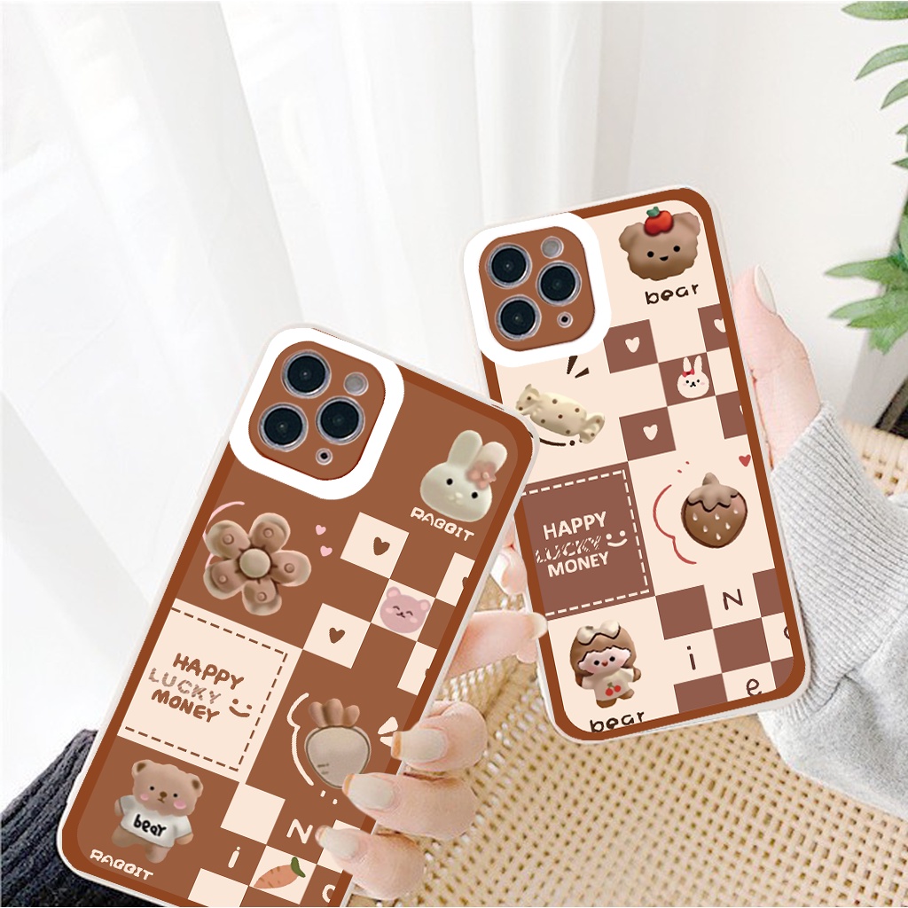 Ốp lưng iphone cạnh vuông lỗ camera happy money 6/6plus/7/7plus/8/8plus/x/xr/xs/11/12/13/pro/max/plus/promax