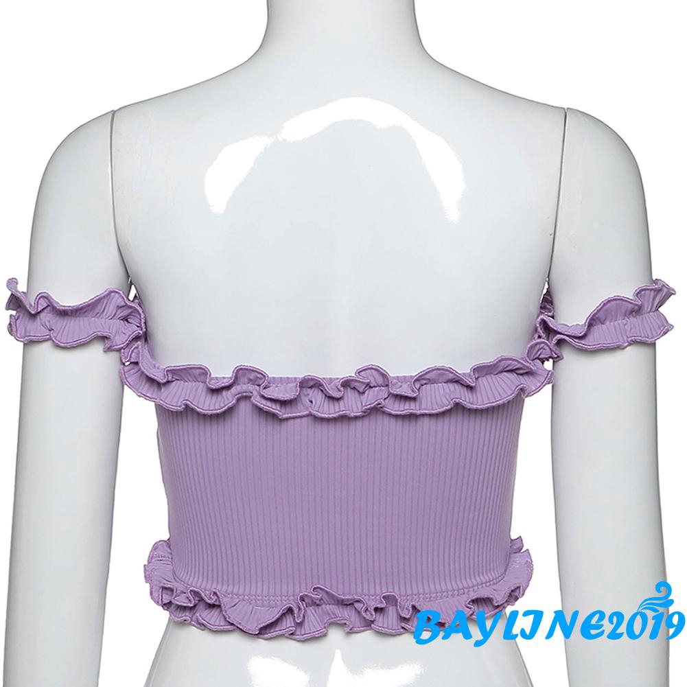 Áo Croptop Tay Ngắn Màu Trơn Cổ Thuyền Cho Nữ
