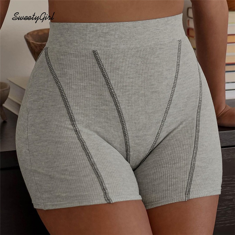 Set Đồ Thể Thao Gồm Áo Tank Top Ôm Dáng Phối Quần Short Có Khóa Kéo Dành Cho Nữ