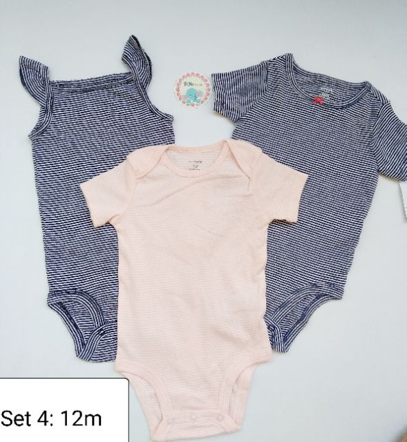 Combo 3 bodysuit Carter's xuất khẩu bé trai & bé gái