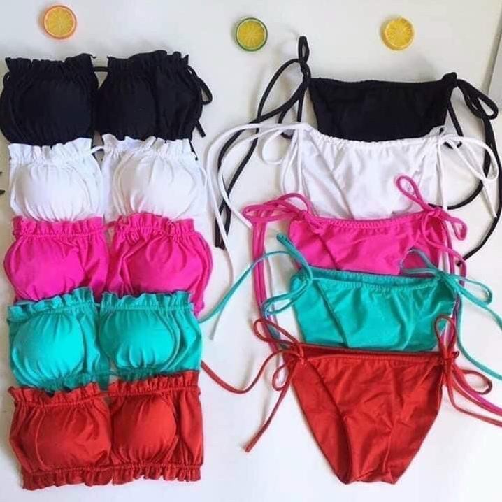 Bikini Nữ Hai Mảnh Quần Tam Giác Mút Mỏng Sexy Freesize BHV083
