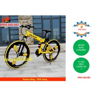 Xe đạp địa hình leo núi land rover cá tính khung thép cacbon gấp gon gàng phù hợp với dã ngoại mang theo xe trên Oto