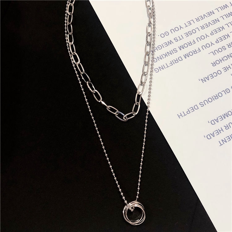 Vòng Cổ Hai Lớp Phong Cách Cá Tính Cho Nam 22358