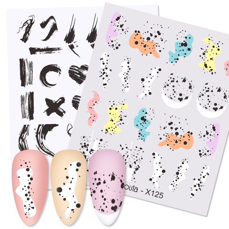 UR SUGAR Miếng dán trang trí móng tay họa tiết vỏ trứng/ da rắn nhiều hình độc đáo