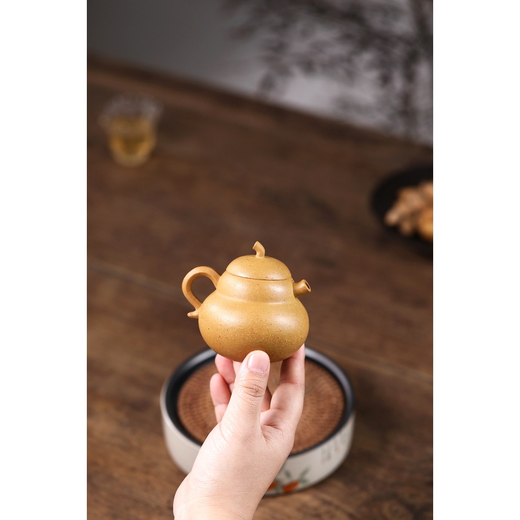 Ấm Tử Sa Nghi Hưng Hồ Lô 120 ml Độc Ẩm (Chi Ma Đoạn Nê)