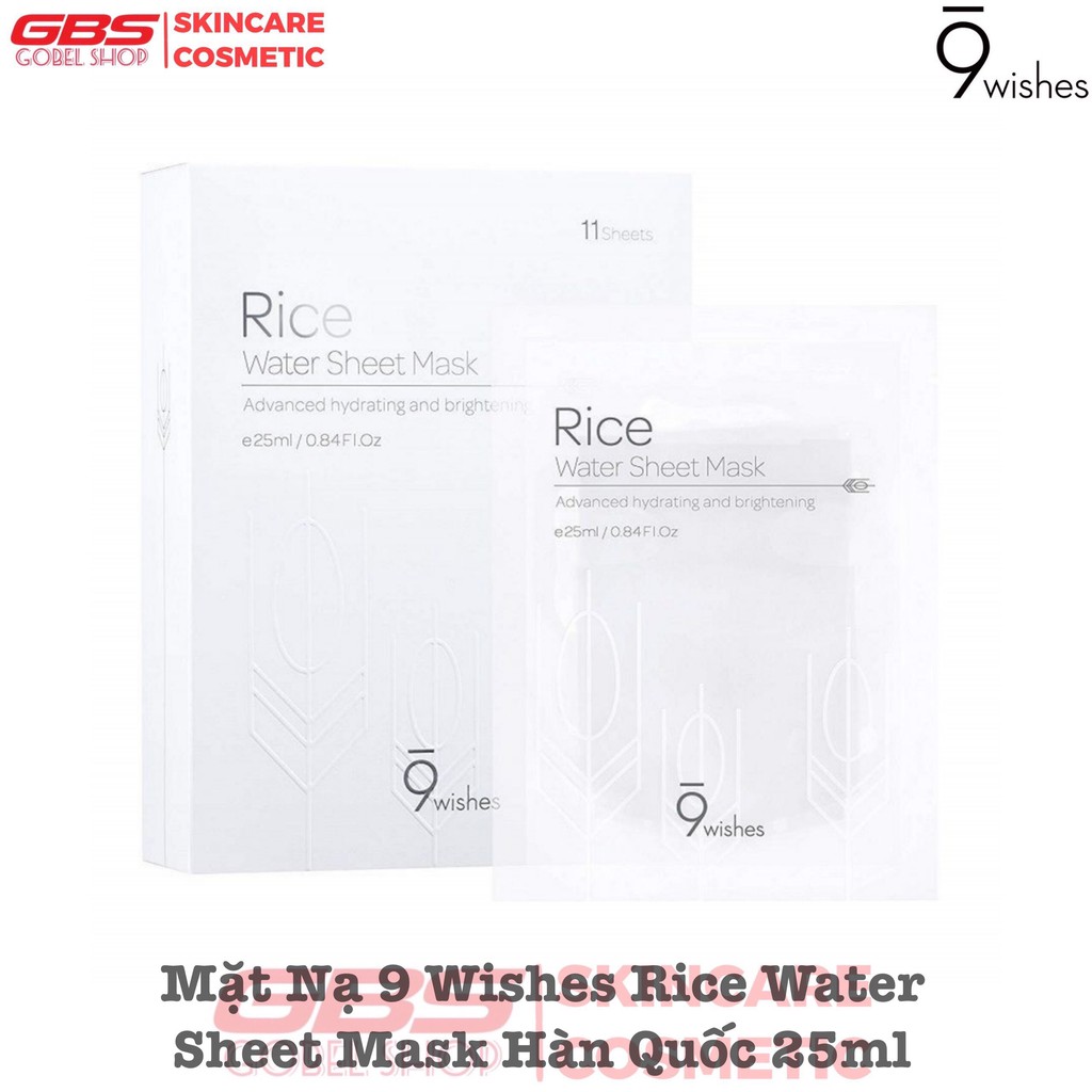 Mặt Nạ 9Wishes Rice Water Sheet Mask Hàn Quốc 25ml