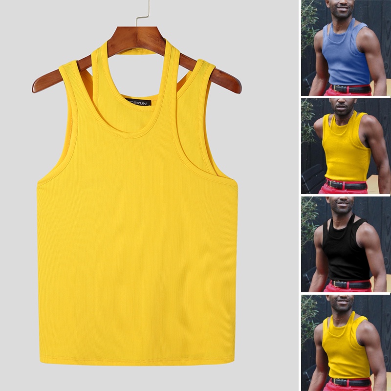 Áo Thun Ba Lỗ Màu Sắc Đơn Giản Form Ôm Thời Trang Cho Nam