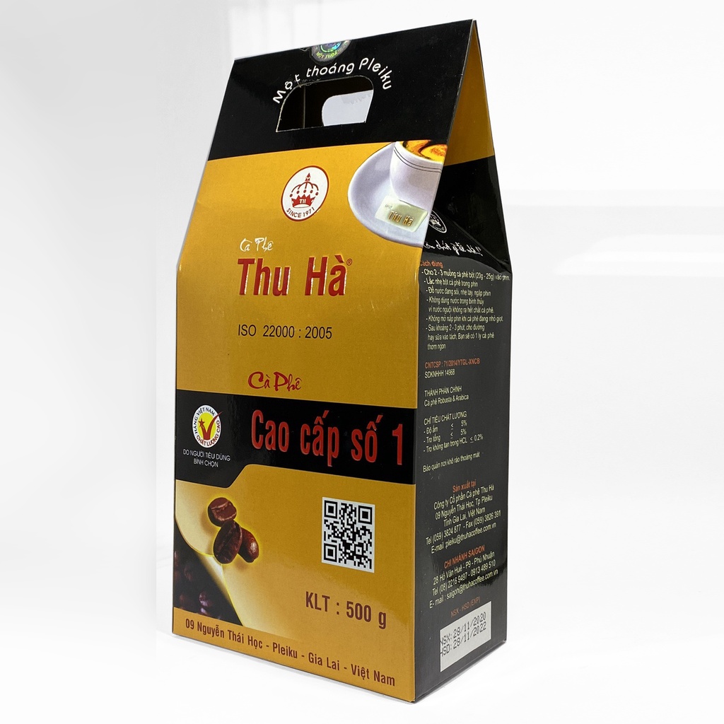 Cà Phê rang xay Cao Cấp Số 1 Thu Hà (500g / Hộp)