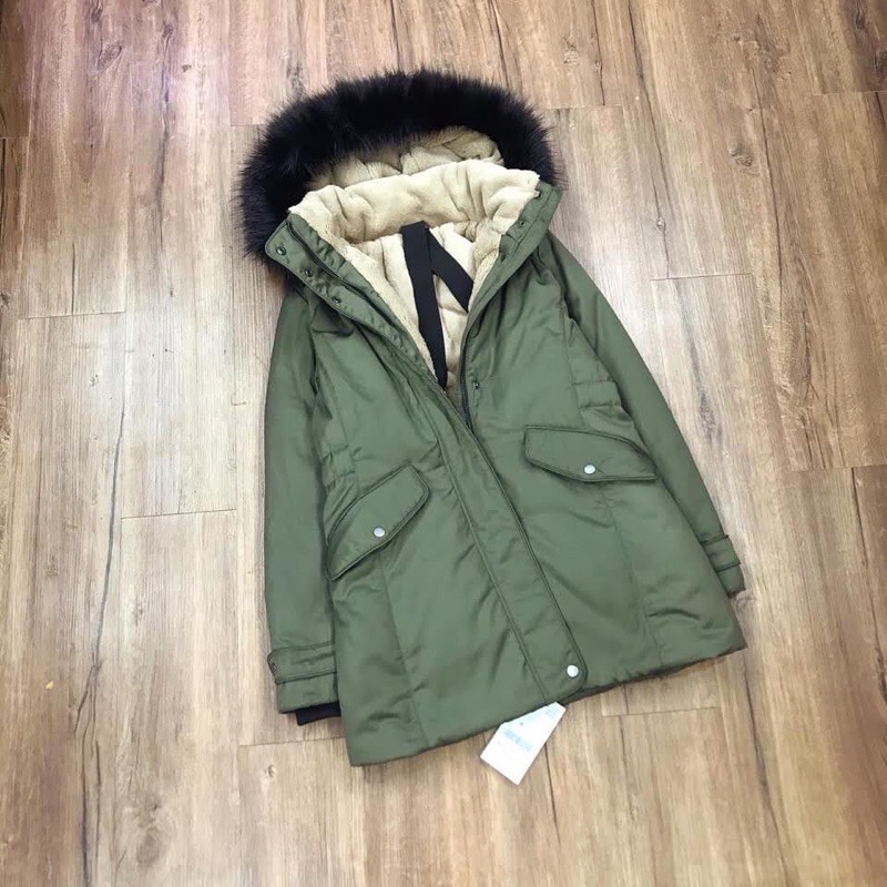 Áo parka nữ zara xuất khẩu áo khoác parka lót lông -AK4