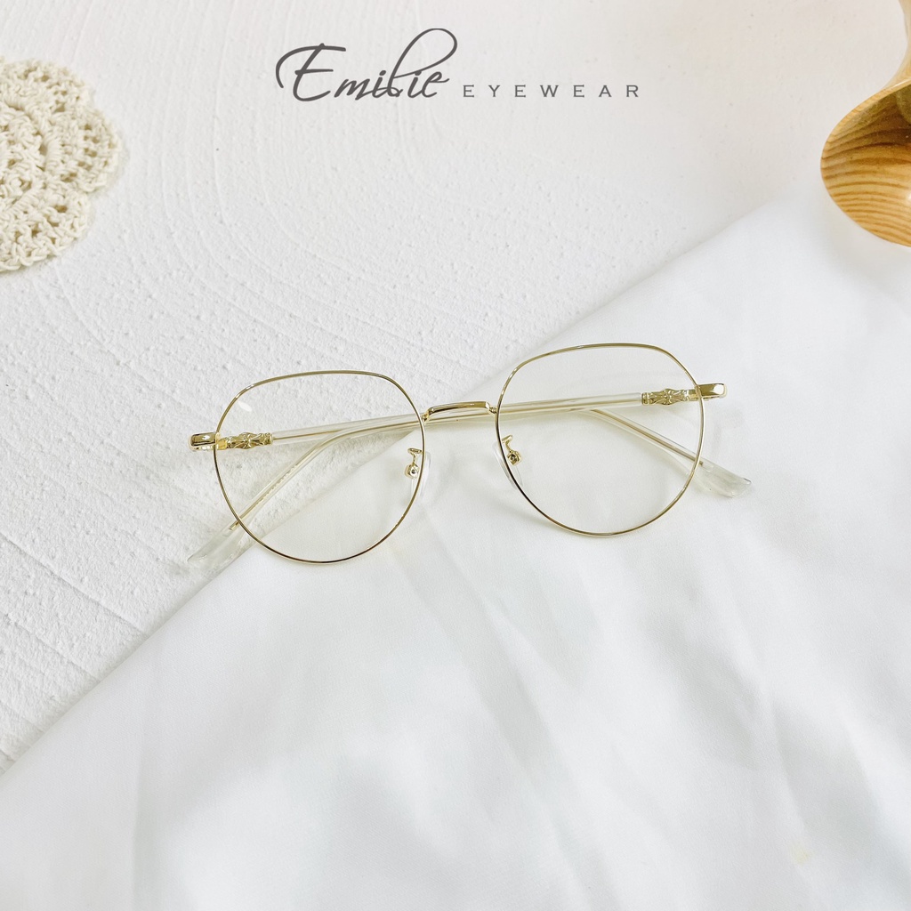 Gọng kính kim loại bầu tròn kiểu dáng dễ đeo Emilie eyewear phụ kiện thời trang 5285