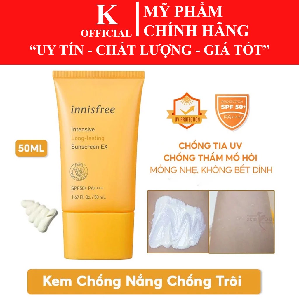 Kem chống nắng Innisfree intensive sunscreen SPF 50+/PA++++ 50ml