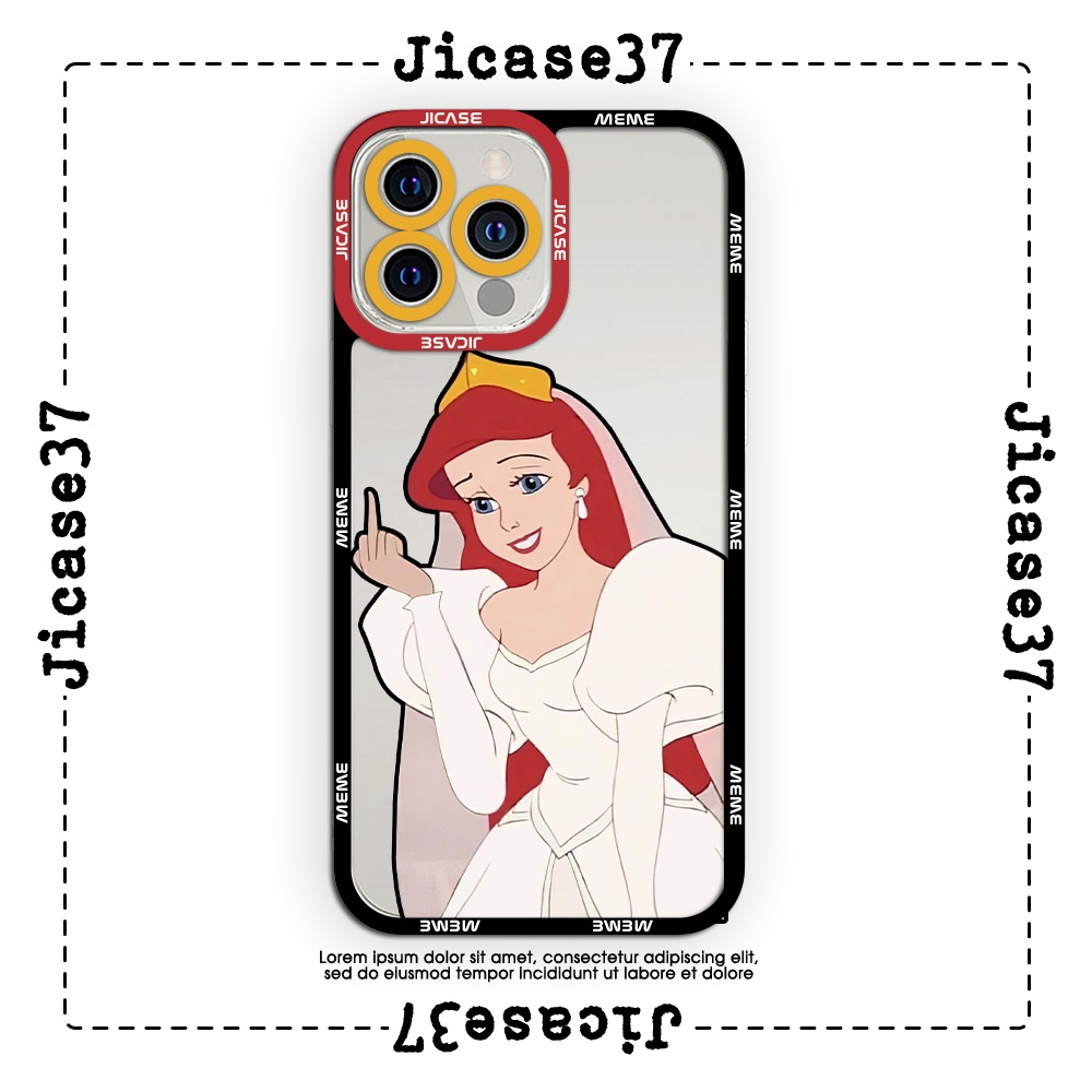 Ốp lưng iphone cạnh vuông Jicase tiên cá Ariel disney 6plus/6s/6splus/7/7plus/8/8plus/x/xs/11/12/pro/max/plus/promax