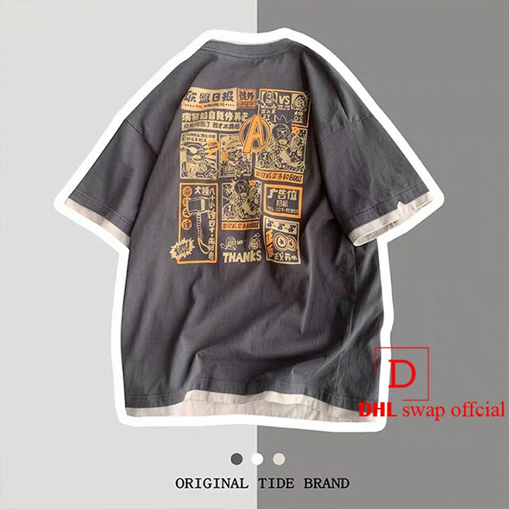 Áo Thun tay lỡ unisex DHL Swag phông nam nữ form rộng oversize phong cách ulzzang tee basic