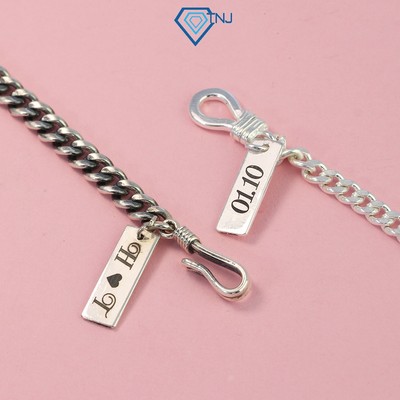Thẻ tag khắc tên bằng bạc, phụ kiện trang sức đẹp giá rẻ Trang Sức TNJ