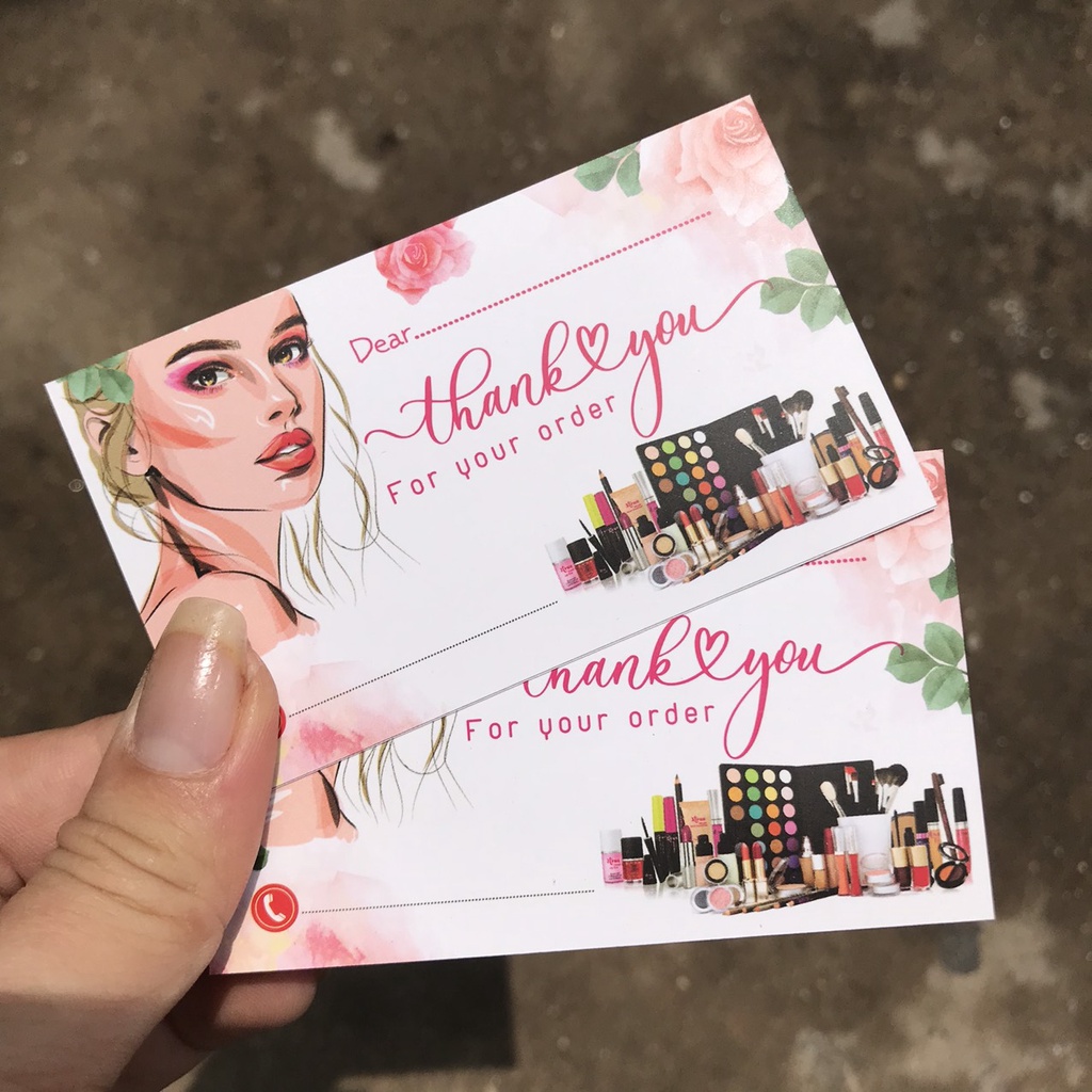 100 THẺ CẢM ƠN, Thiệp cám ơn, Thankyoucard cho shop bán hàng online bìa cứng  ize 9x5.4cm