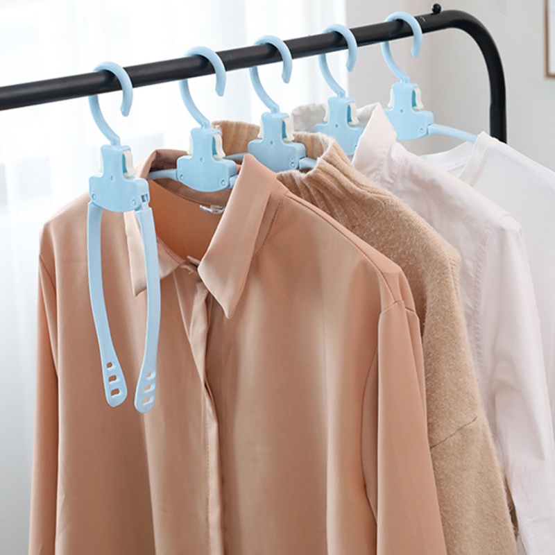 Bộ 10 Móc Nhựa Treo Quần Áo Gấp Gọn Chống Trượt Tiết Kiệm Diện Tích