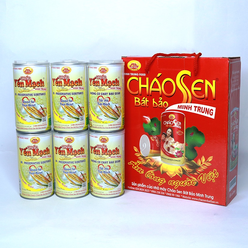 Cháo yến mạch sữa Minh Trung combo 3 lon hộp 365g