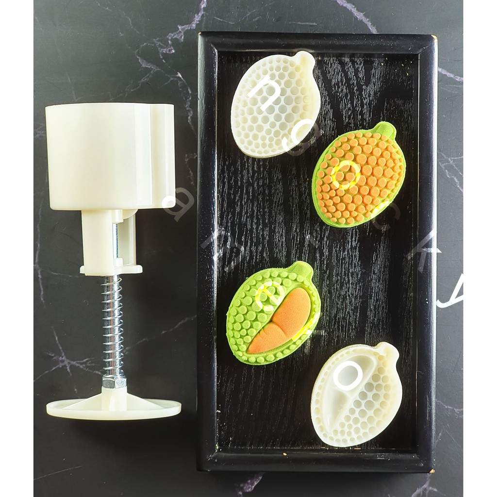 NQ50-006 - KHUÔN TRUNG THU LÒ XO / BÁNH DỨA  HÌNH QUẢ SẦU RIÊNG 50G