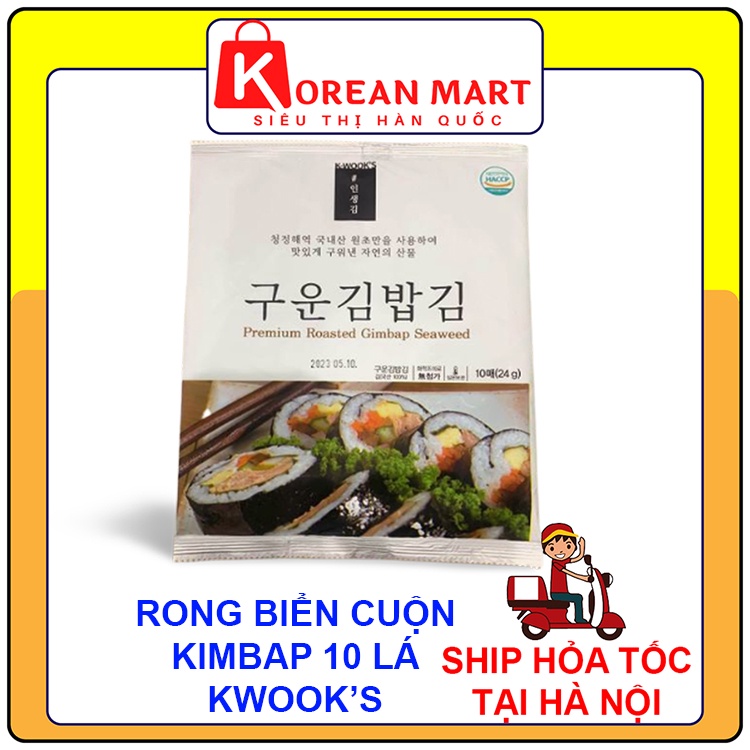 Rong biển cuộn Kimbap Hàn Quốc loại ngon Kwoof 10 lá