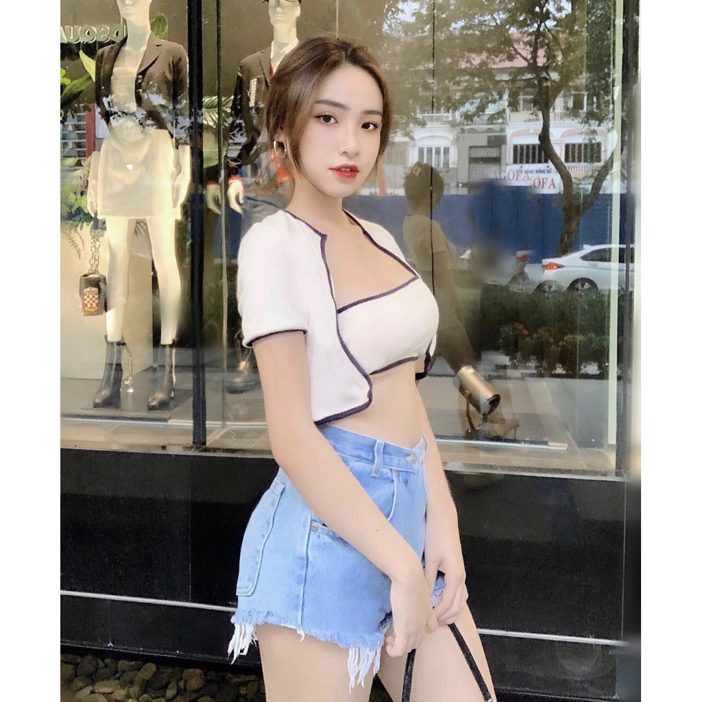 set áo ống kèm áo khoác xinh