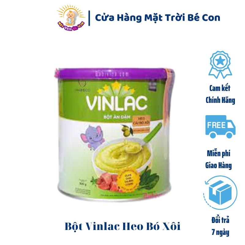Bột Ăn Dặm Vinlac 300g Vị Gạo Sữa, Yến Mạch Sữa, Gà Rau Củ, Heo Cải Bó Xôi
