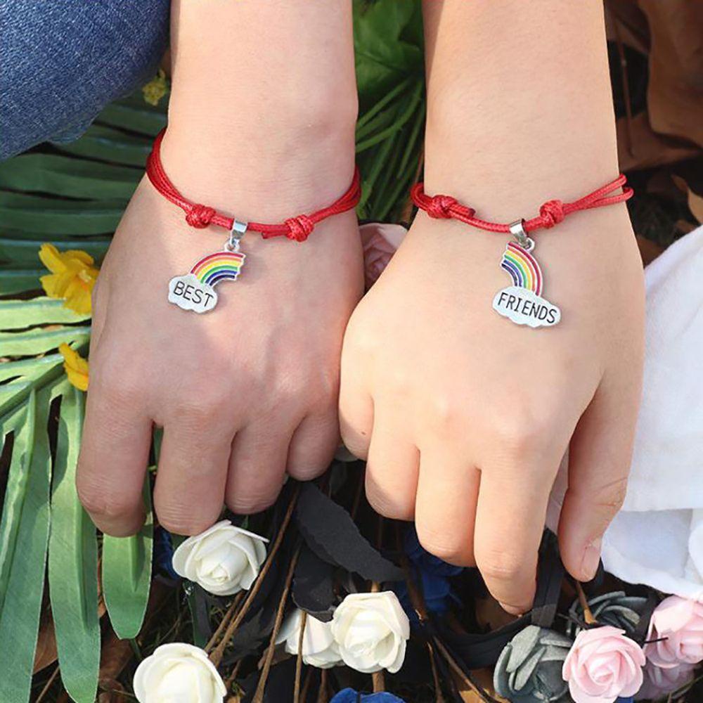 Vòng Tay Cầu Vồng May Mắn Phong Cách Hàn Quốc Cho Bạn Thân