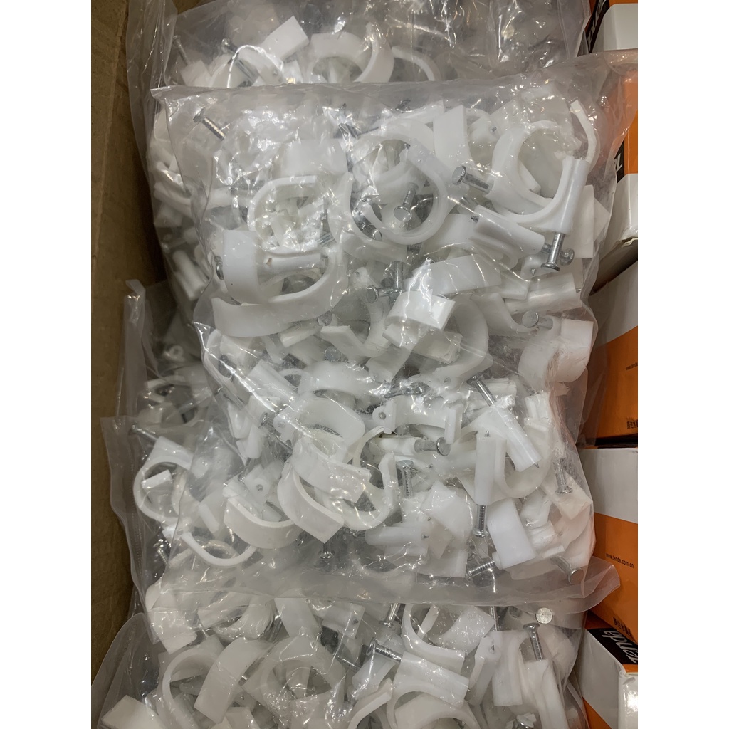 🔥 Nẹp ống tròn R20mm, 1 gói 100 cái, nhựa chất lượng cao, hàng chính hãng - Saigon Tech phân phối