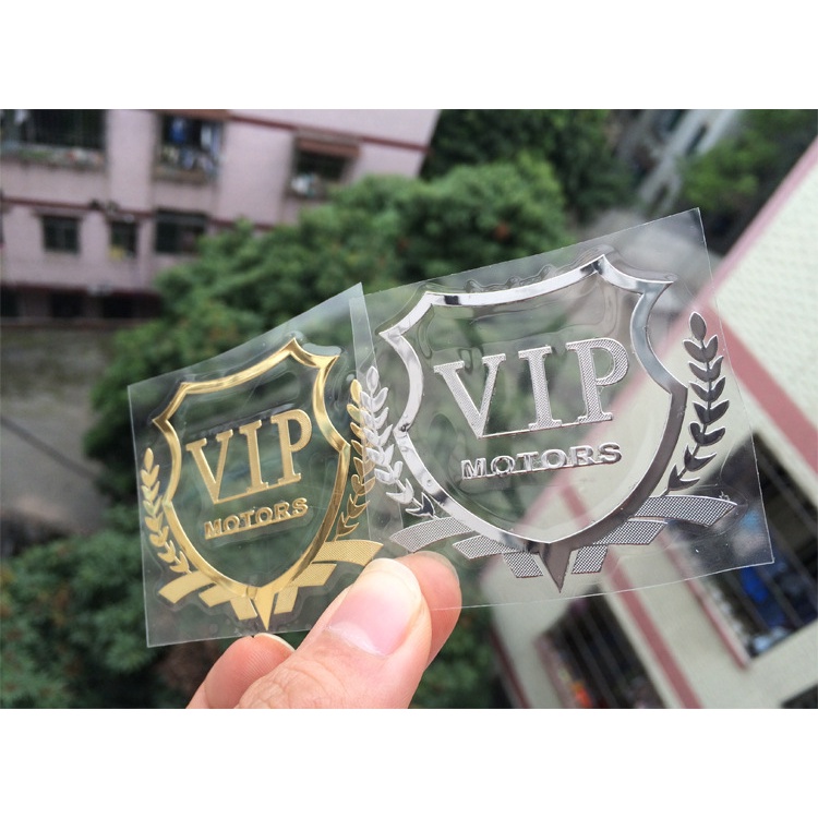 1 Miếng Dán logo VIP Bằng Niken Phản Quang Trang Trí Cửa Sổ Xe Hơi DIY