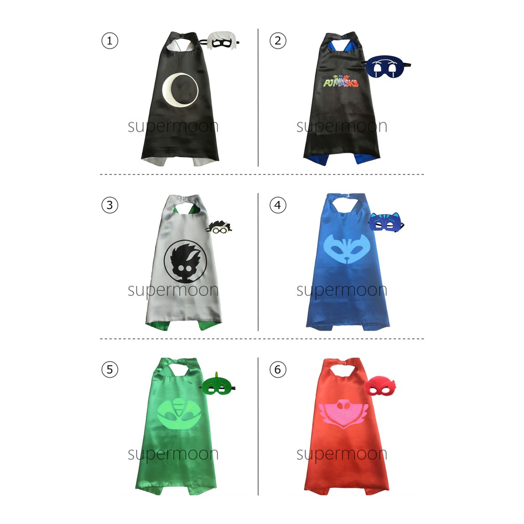 Pj Masks Áo Choàng Hóa Trang Halloween Cho Bé Trai Và Bé Gái